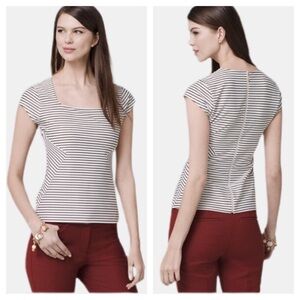 NWT WHBM Stripe Jacquard Bodice Top Sz 8